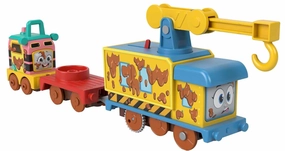 Thomas & Friends Motorized Toy Set Muddy Fix ‘em Up Friends Carly the Crane & Sandy the Rail Speeder for Preschool Pretend Play Kids Ages 3  Years
