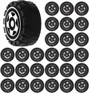 Tiny Rc Car - 50pcs Toy Tire Accessories Automotive Wheels Small Plastic Wheels Model Car Wheels Montessori Toys Toys Rc Car Wheels DIY Wheels Mini Car