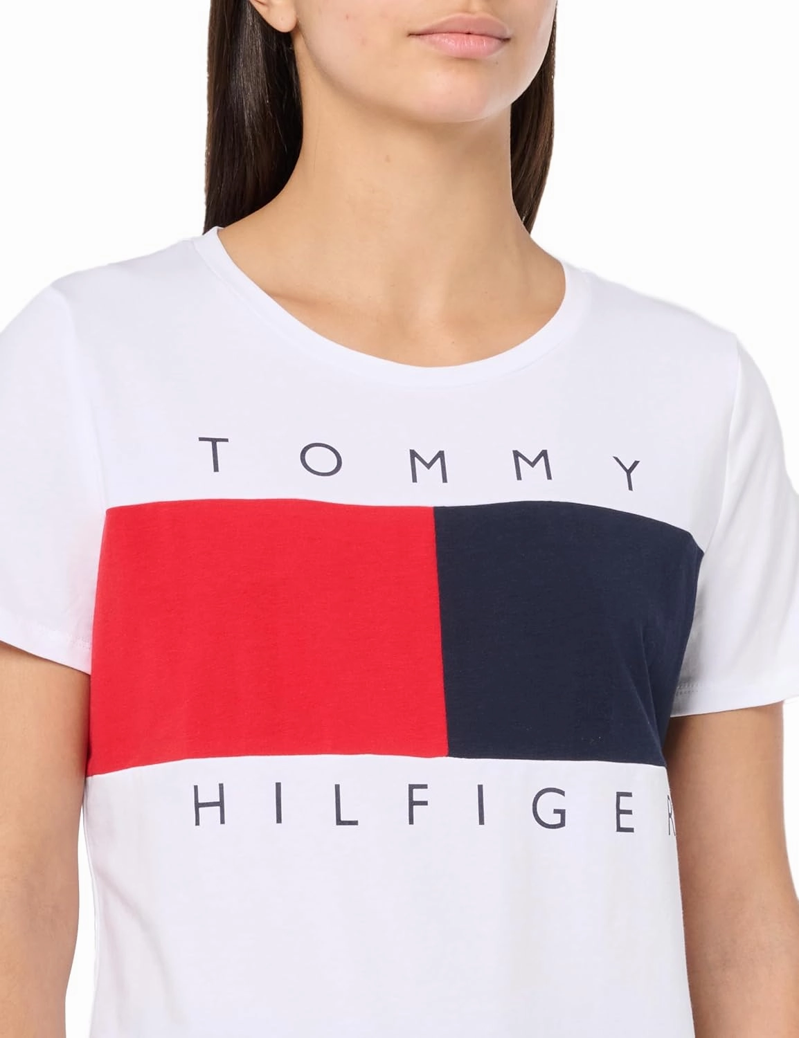 Tommy Hilfiger Women's Classic Short Sleeve Crew Neck Logo T-Shirt