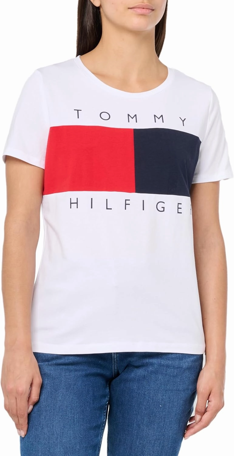 Tommy Hilfiger Women's Classic Short Sleeve Crew Neck Logo T-Shirt
