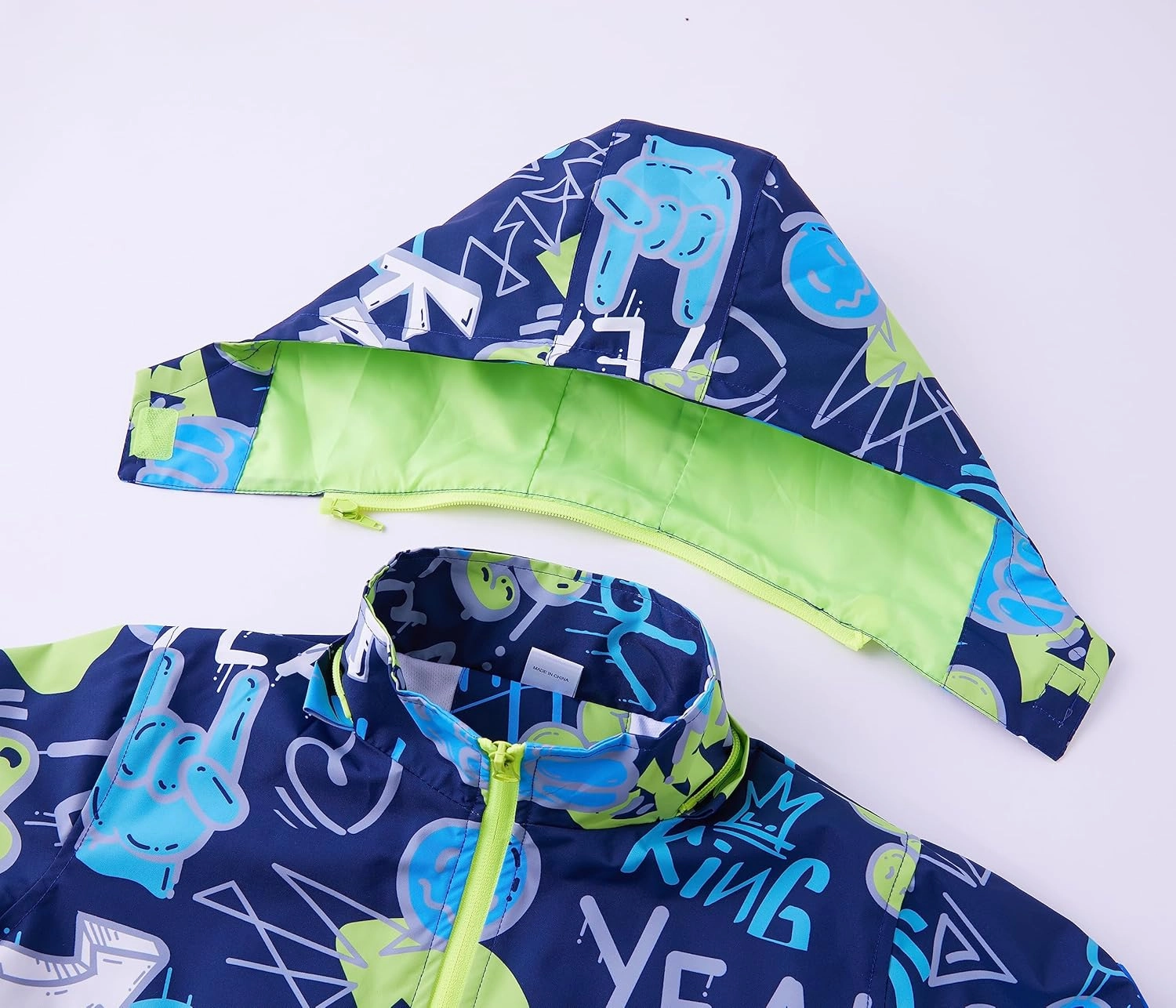 TOP&SKY KIDS Boys Dinosaur Rain Jacket Lightweight Waterproof Raincoats Windbreakers for Kids