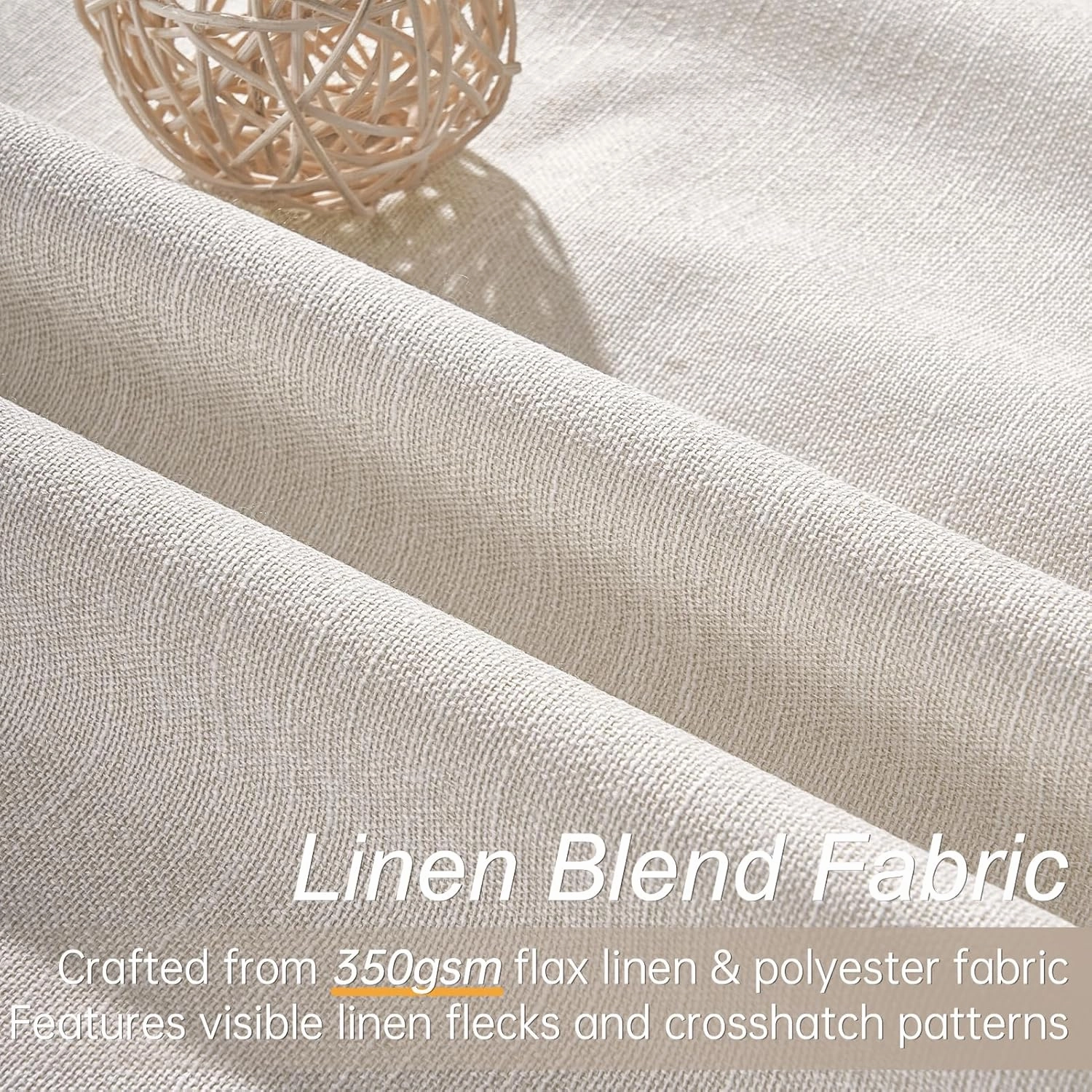 Topfinel 100 Inch Long Black Out Custom Drapery Panels, Cream White Blackout Off-White Curtains, Nursery Kids Heat Blocking Sound Block Tab Top Rod Pocket Curtains for Patio Bay Window Winter
