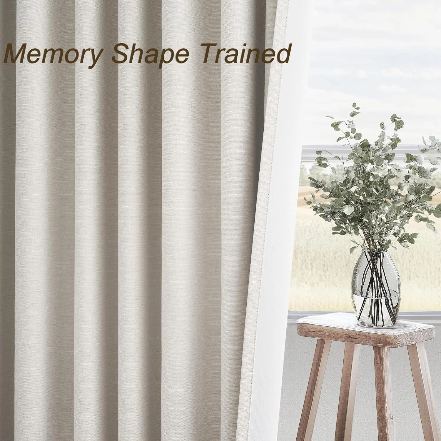 Topfinel 100 Inch Long Black Out Custom Drapery Panels, Cream White Blackout Off-White Curtains, Nursery Kids Heat Blocking Sound Block Tab Top Rod Pocket Curtains for Patio Bay Window Winter