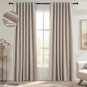 Topfinel 100 Inch Long Blackout Country Curtains for Bedroom 2 Panels Set, Large Window Custom Closet Sun Blocking Ceiling Aesthetic Rod Pocket Opaque Drapes with Rings for Sliding Glass Doors 2pcs