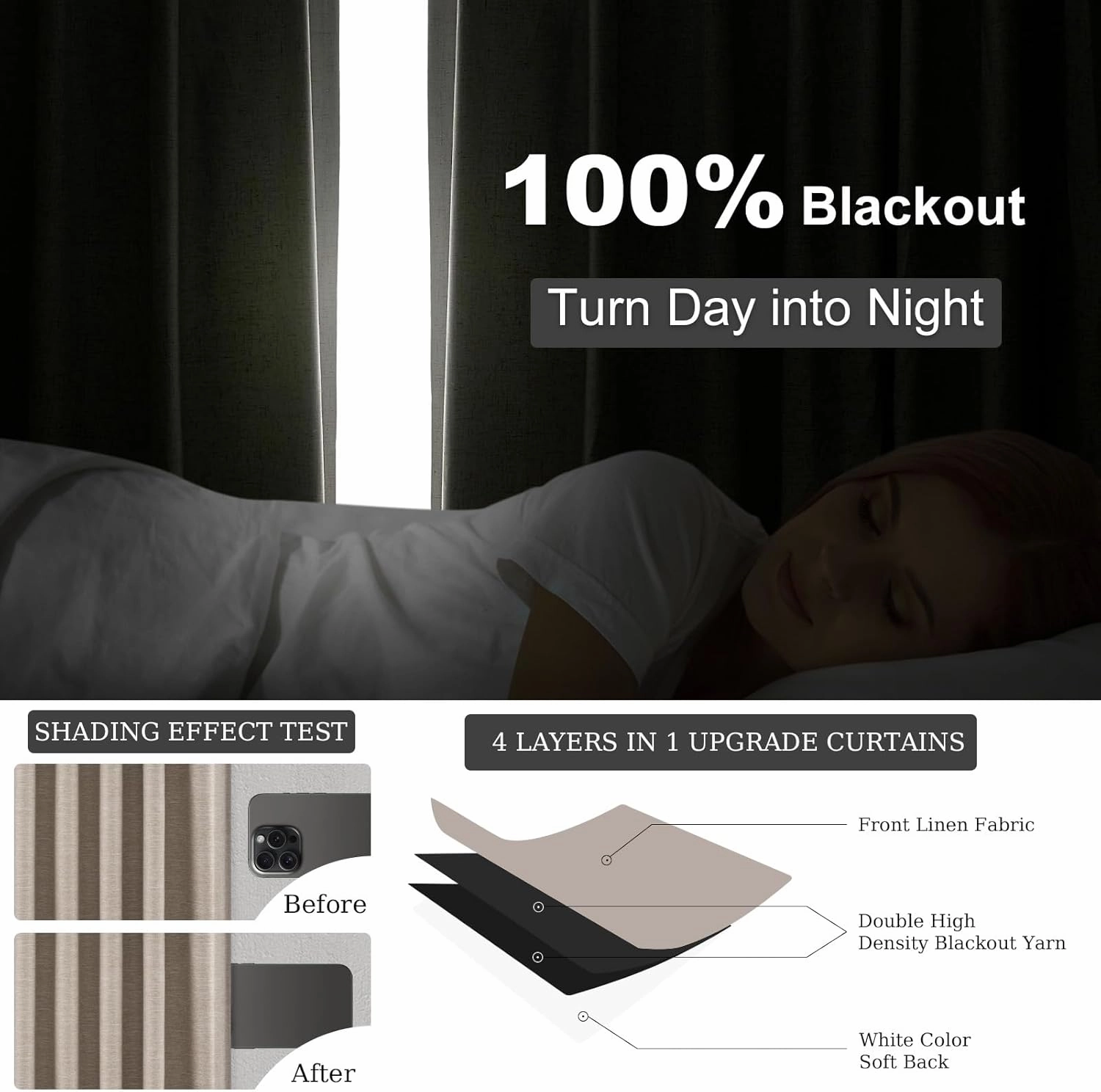 Topfinel 100 Inch Long Blackout Country Curtains for Bedroom 2 Panels Set, Large Window Custom Closet Sun Blocking Ceiling Aesthetic Rod Pocket Opaque Drapes with Rings for Sliding Glass Doors 2pcs
