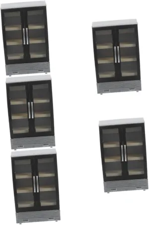 Totority 5pcs Miniature Dollhouse Fridge Model Dual-Door Design for Kitchen Decor Realistic Mini Furniture for Craft Projects for Toy Refrigerator Scenes and Mini House Decor