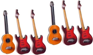 Totority 6pcs Mini House Guitar Miniature Guitar Simulation Toys for Dollhouses Furniture Decor Portable Environmental Protection Material for Crafts