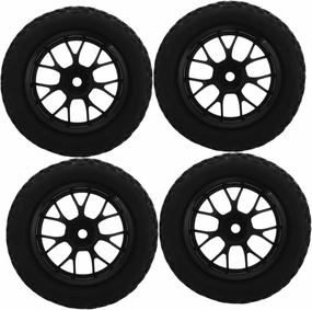 Totority 4pcs Model Car Tires for Toy Vehicle Modification Wheels for Racing Cars Construction Vehicles Easy Installation Parts