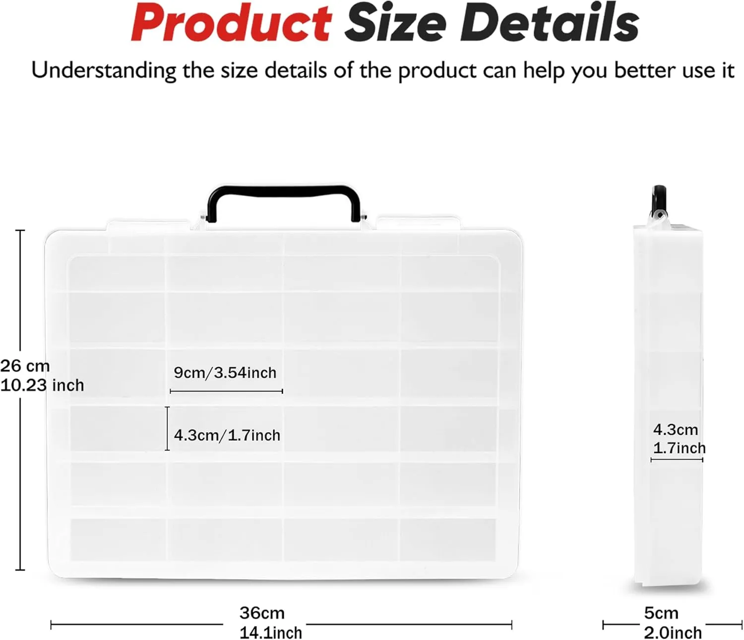 Toy Organizer Case with 24 compartments, Compatible With Hot Wheels Cars, Matchbox Cars, Mini Toys and Small Dolls etc. (Case only) (clear, 1pack)