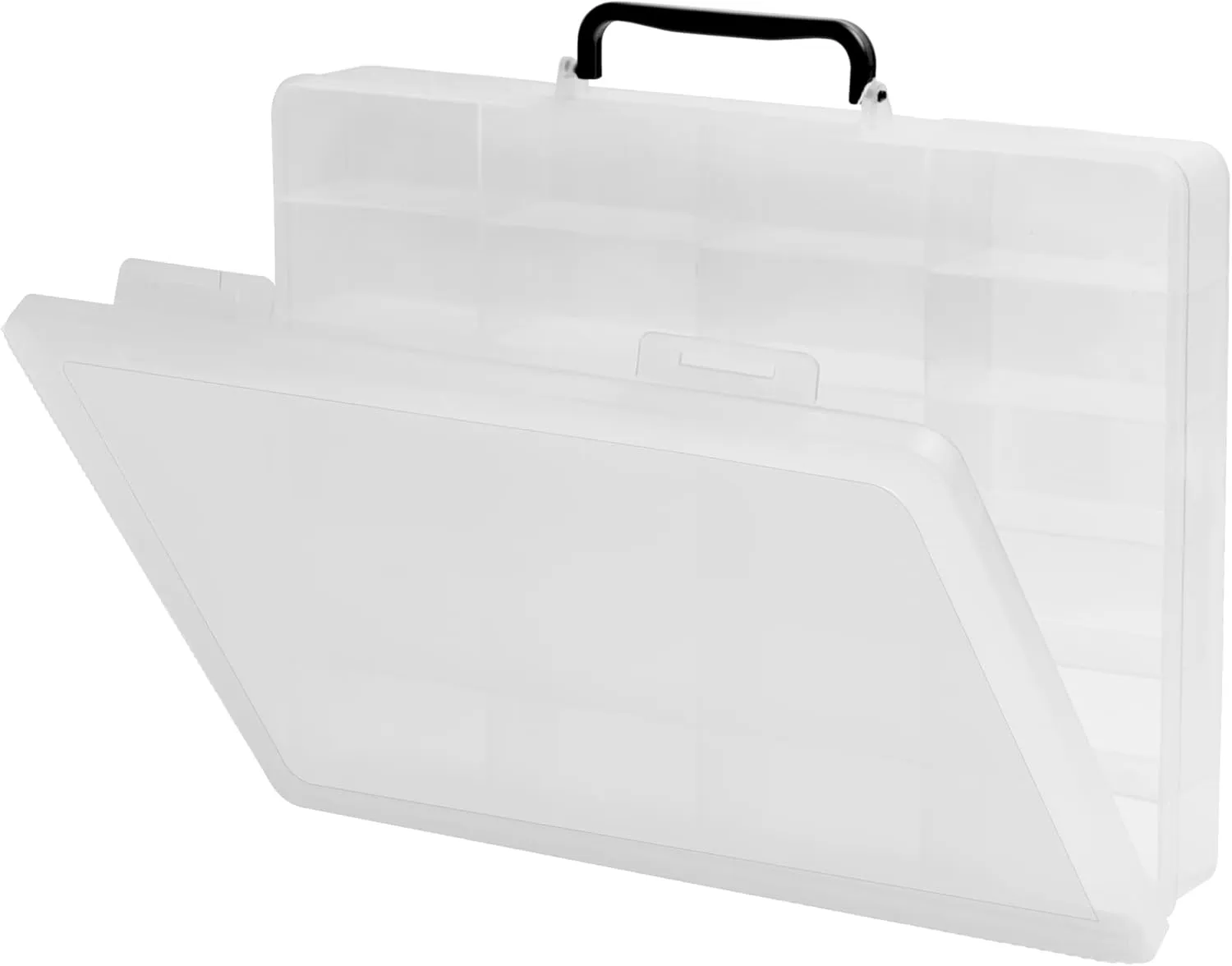 Toy Organizer Case with 24 compartments, Compatible With Hot Wheels Cars, Matchbox Cars, Mini Toys and Small Dolls etc. (Case only) (clear, 1pack)