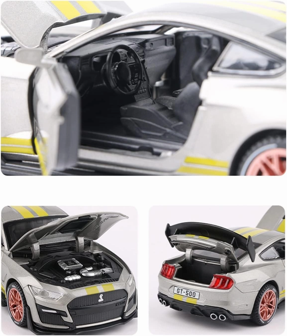 Toy car Model 1:32 for Ford Mustang Shelby GT500 Car Model Alloy Pull Back Kid Toy Gifts (Color : K11)