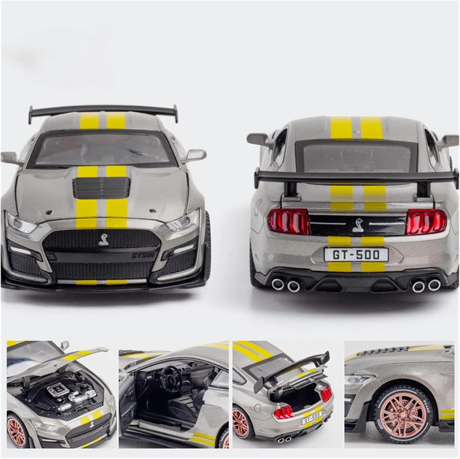Toy car Model 1:32 for Ford Mustang Shelby GT500 Car Model Alloy Pull Back Kid Toy Gifts (Color : K11)
