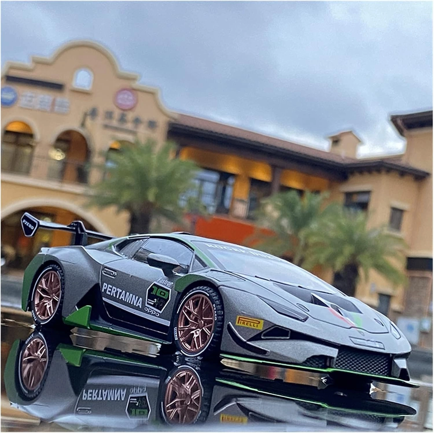 Toy car Model 1:32 for Huracan ST EVO Alloy Sports Car Model Diecast Toy with Sound Light Kids Gift (Color : Gray)