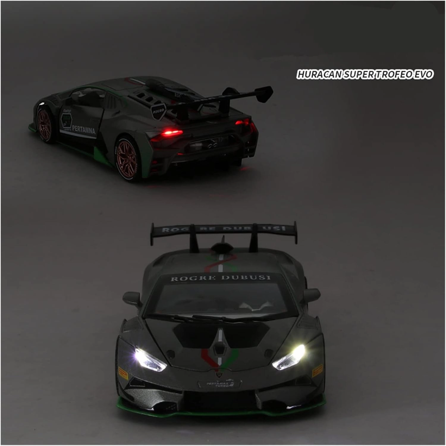 Toy car Model 1:32 for Huracan ST EVO Alloy Sports Car Model Diecast Toy with Sound Light Kids Gift (Color : Gray)