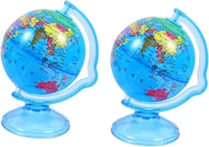 TOYANDONA 2 pcs globe piggy bank desktop toys piggy banks for adults puzzle toys World Globe Coin Bank piggy bank for boys Saving Pot Change Container Desktop Decoration Globe Money Pot mini