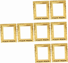 Toyvian 8pcs Miniature Picture Frames Delicate Ornament for Dollhouse Decor Tiny Furniture Accessory with Lifelike Design Blank Frame