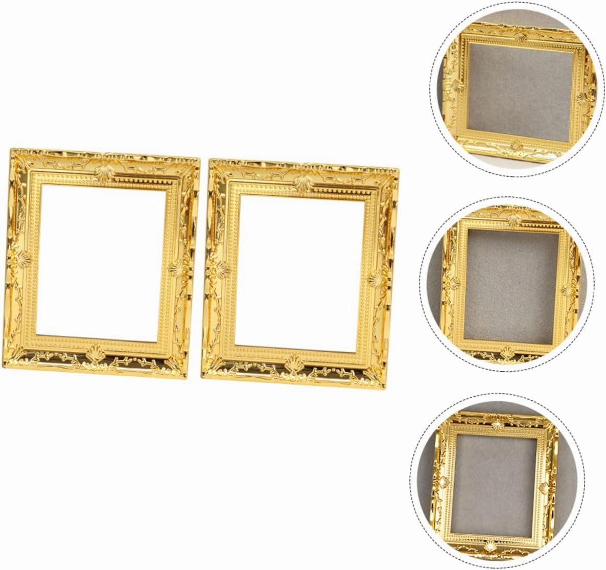 Toyvian 8pcs Miniature Picture Frames Delicate Ornament for Dollhouse Decor Tiny Furniture Accessory with Lifelike Design Blank Frame