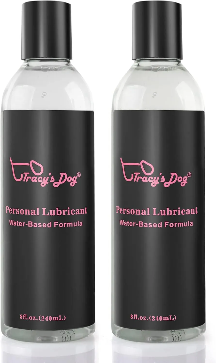 Tracy's Dog Water Based Lube, Lubricant for Men, Women & Couples 8oz (2 Pcs)