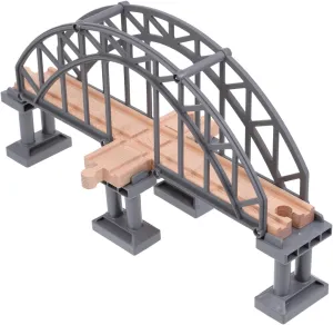 Train Bridge Model, Wooden Train Track Accessories Cross Railway Toys Train Scene Layout Props Toy for Kids Toddlers