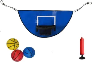 Trampoline Basketball Hoop with Pump and Mini Ball Easy to Assemble Sturdy for Dunk Fit (Blue)