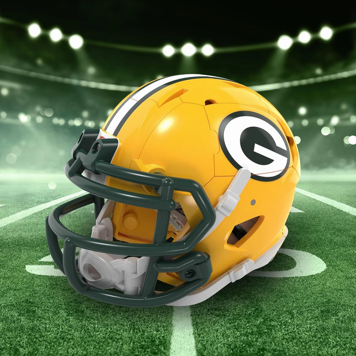 TRANSFORMERS NFL Green Bay Packers Tundra Prime 5.5-Inch Action Figure Changes from Robot to Helmet, Football Toys for Ages 8 
