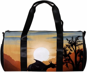 Travel Bag,Mens Gym Bag,Womens Gym Bag,Dinosaur Lake Mountain Trees,Sports Bag