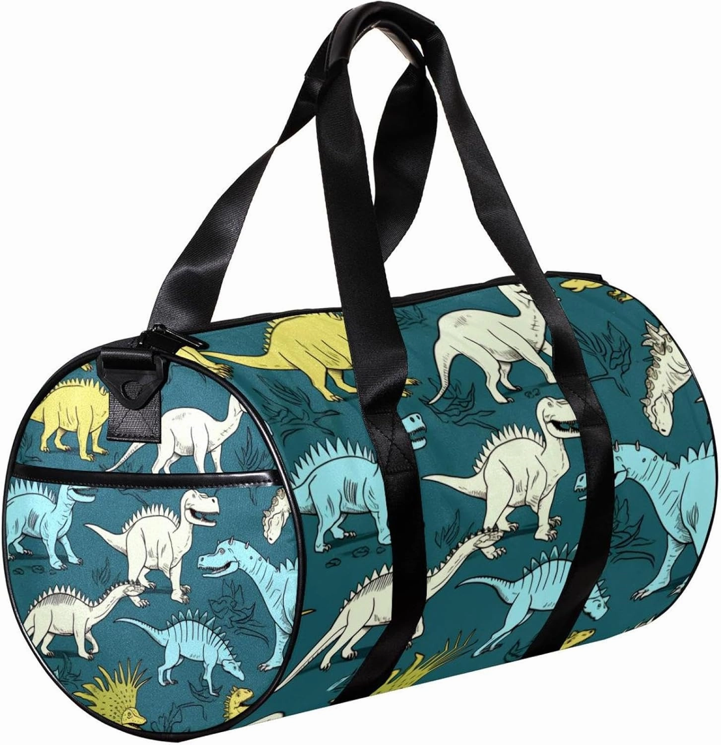 Travel Bag,Mens Gym Bag,Womens Gym Bag,White Style Dinosaur,Sports Bag