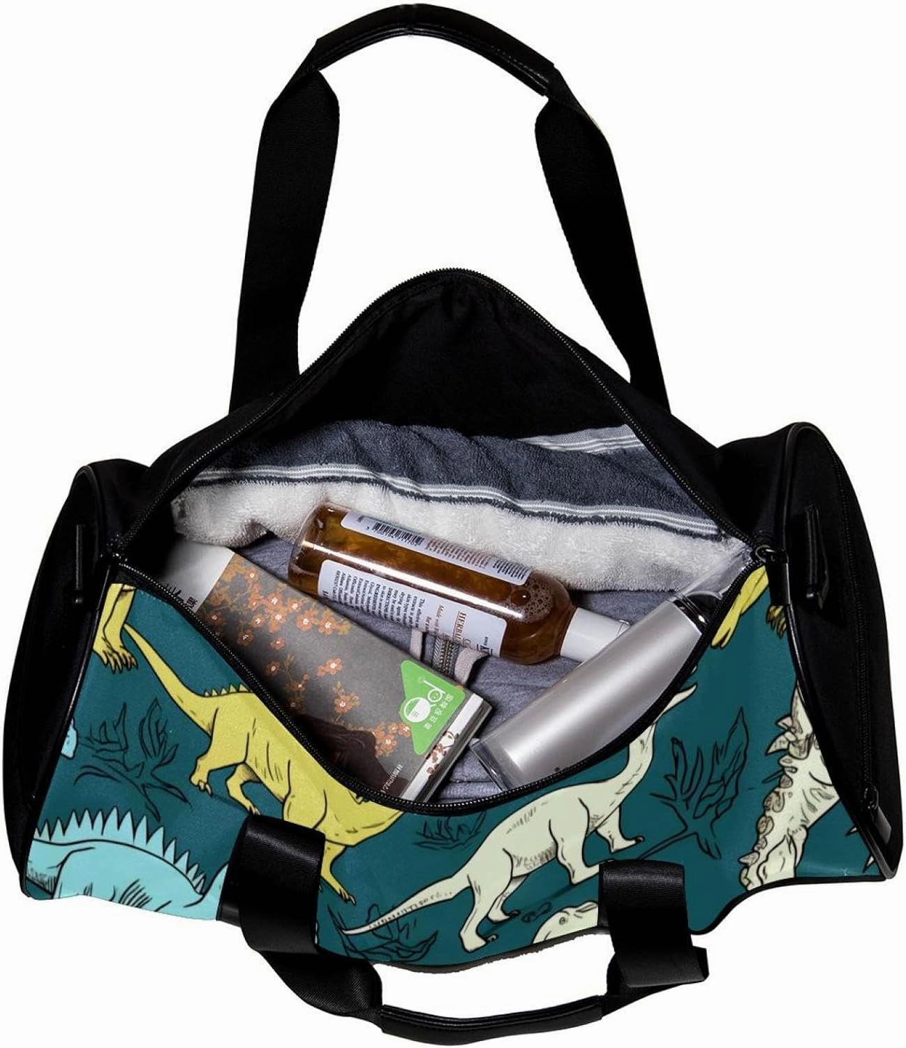 Travel Bag,Mens Gym Bag,Womens Gym Bag,White Style Dinosaur,Sports Bag