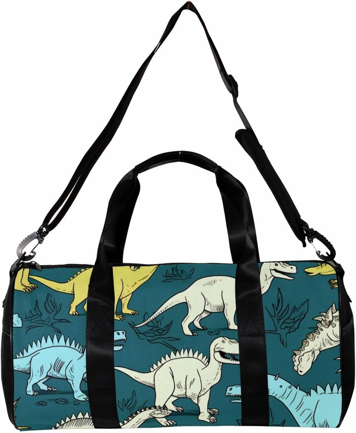 Travel Bag,Mens Gym Bag,Womens Gym Bag,White Style Dinosaur,Sports Bag