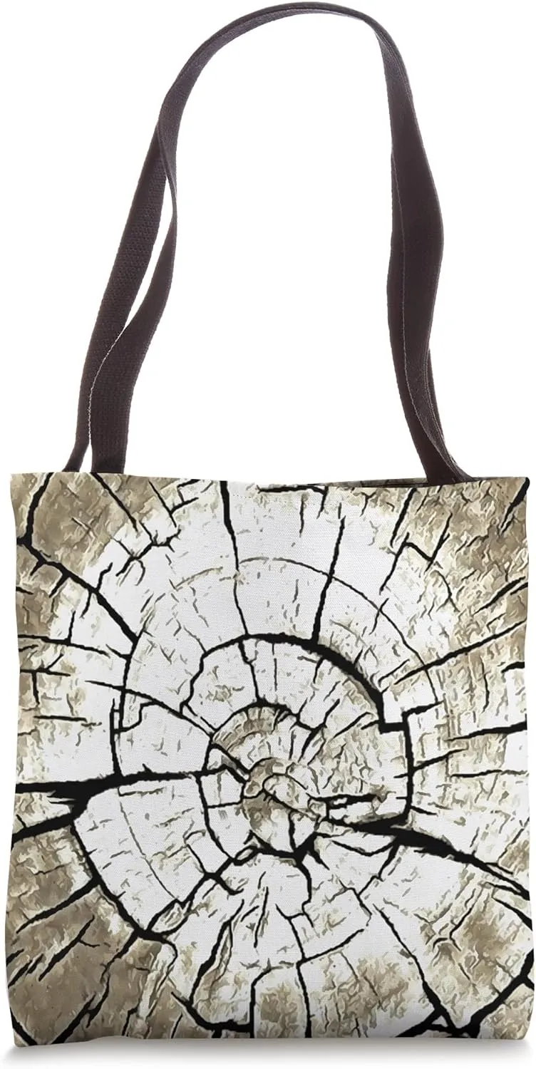 Tree Stump In Pale Grey Monotone Abstract Art Tote Bag