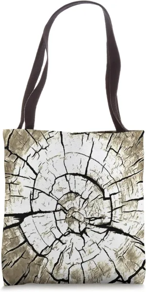 Tree Stump In Pale Grey Monotone Abstract Art Tote Bag