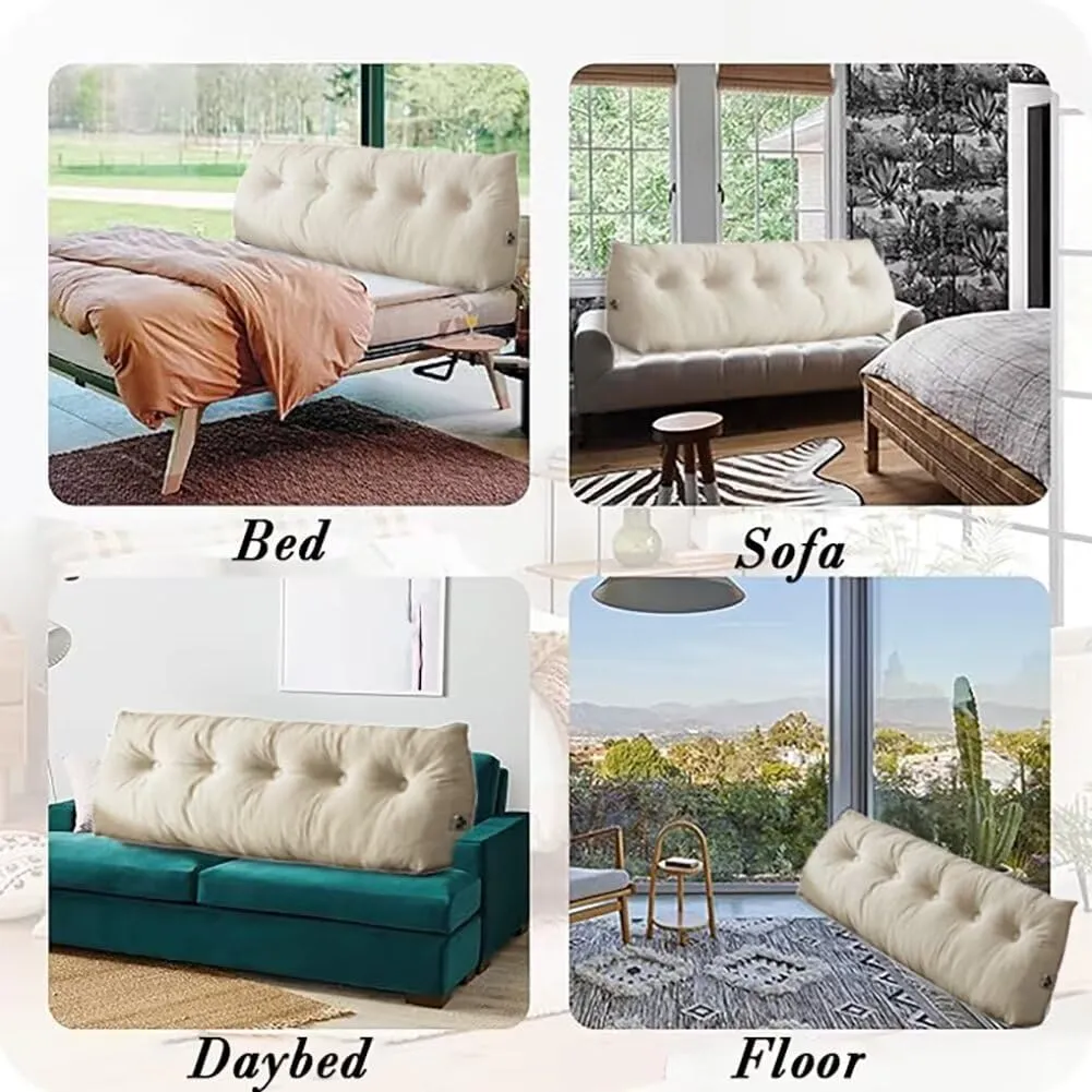 Triangular Wedge Headboard Pillows Twin Dorm Headboard Pillow Long Backrest Positioning Support for Sleeping Back Pillow for Bed Sitting Up Wedge Pillow Reading Bed Lumbar Pillow