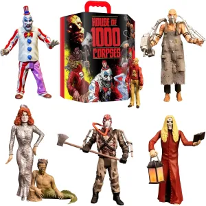Trick Or Treat Studios - House of 1000 Corpses Action Figure Collectors Case Bundle with Baby, Doctor Satan, Otis Driftwood, Professor (Tiny Firefly Build-a-Figure) and Captain Spaulding (6 Items)