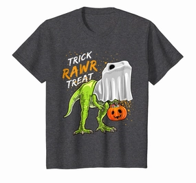 Trick Rawr Treat Halloween T Rex Dinosaur Ghost Shirt Boys