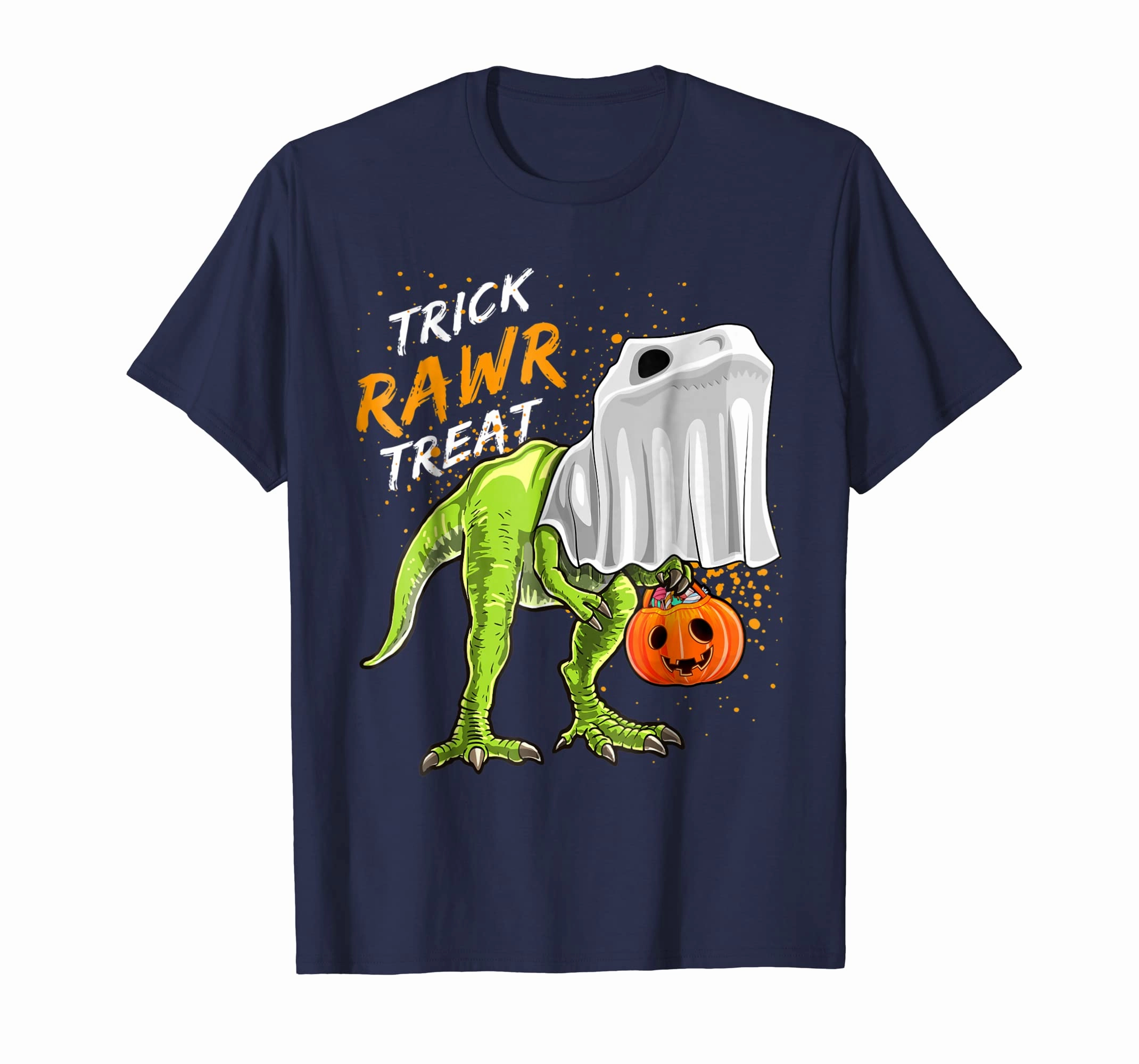 Trick Rawr Treat Halloween T Rex Dinosaur Ghost Shirt Boys
