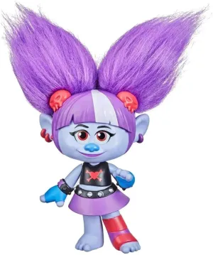 Trolls DreamWorksTopia Ultimate Surprise Hair Val Doll, 6-Inch Toy with 4 Hidden Surprises in Hair, for Kids 4 Years and Up