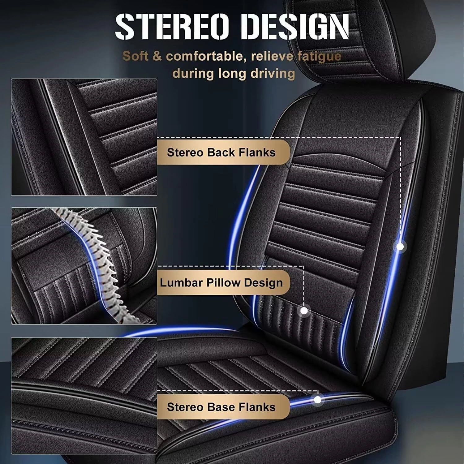 TTX LIGHTING Seat Cover Fit for 2019-2024 2025 Subaru Ascent Full Set Seat Covers 5 Seats Seat Cushion Waterproof Faux Leather Compatible with Airbag（Black）
