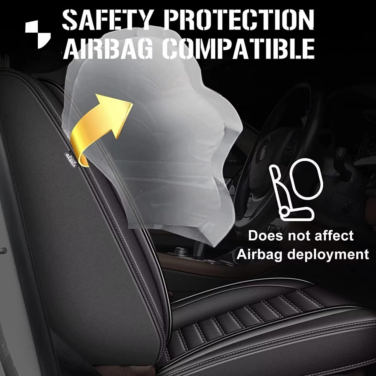 TTX LIGHTING Seat Cover Fit for 2019-2024 2025 Subaru Ascent Full Set Seat Covers 5 Seats Seat Cushion Waterproof Faux Leather Compatible with Airbag（Black）