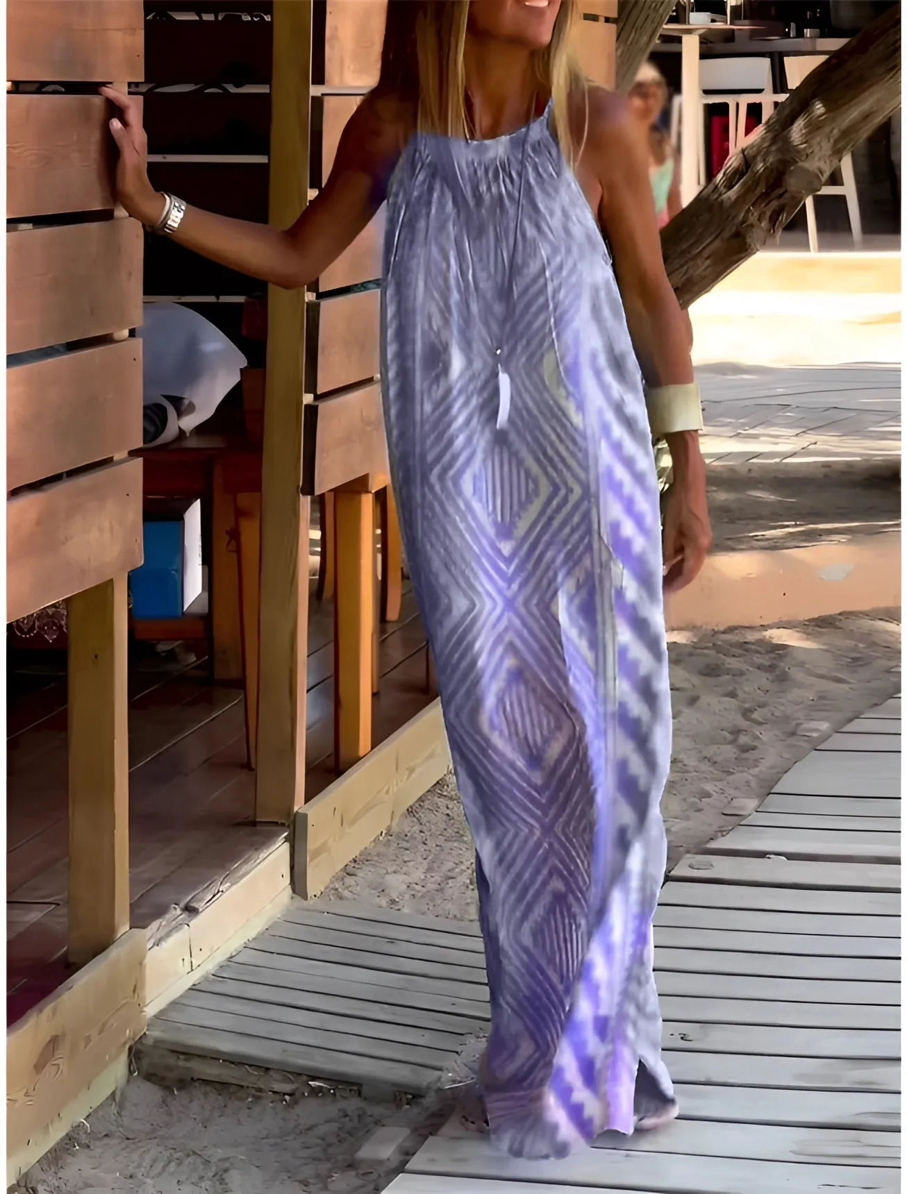 Turquoise Tie-Dye Maxi Dress - Lightweight Sleeveless Beachwear