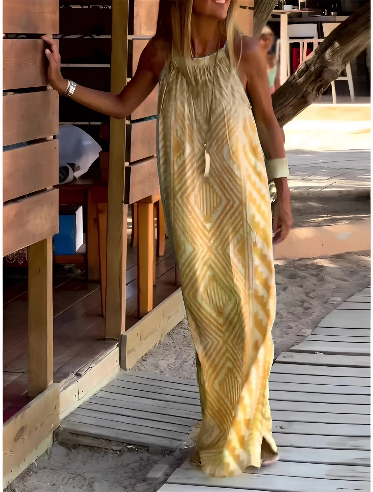 Turquoise Tie-Dye Maxi Dress - Lightweight Sleeveless Beachwear