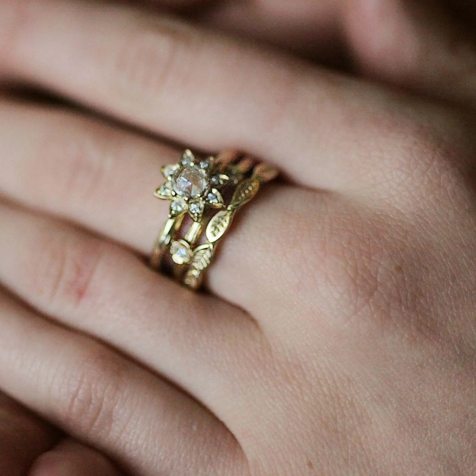 Twig Secret Diamond Flower Ring