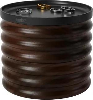 UMBRA Tesora Wood Jewelry Box, Black/Walnut