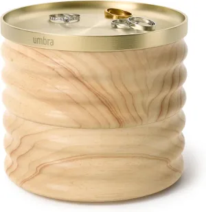 Umbra Tesora Wood Jewelry Box, Natural/Brass