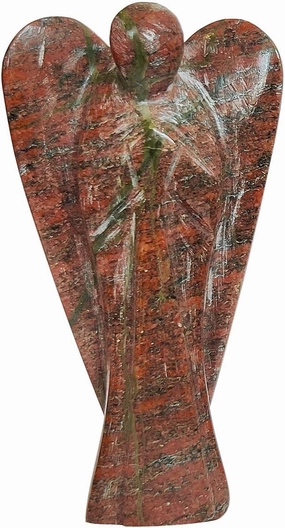 Unakite Stone Angel,Pocket Angel Figurines,Guardian Angel Carved,Crystal Angel,Reiki Stone Angel Housewarming Gift, Festive Gifts -3 Inch