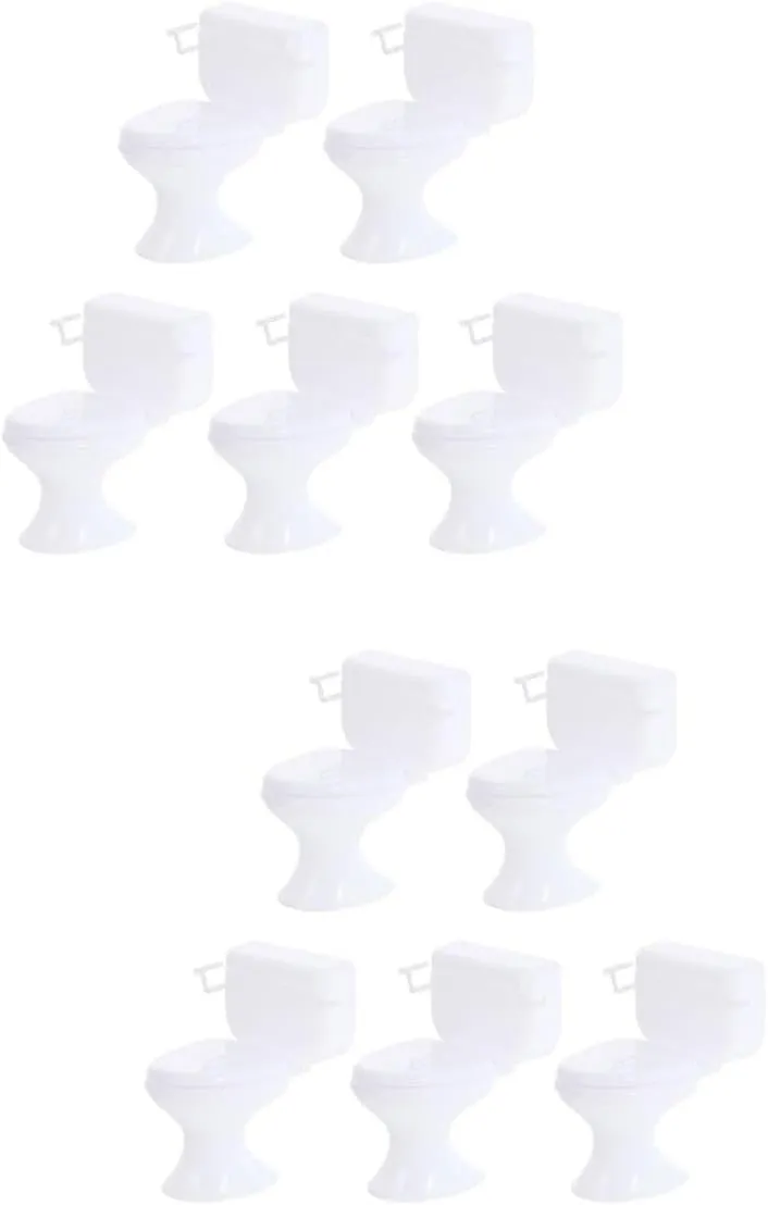 UPKOCH 10pcs Miniature Bathroom Toilet Realistic Dollhouse Furniture Premium Model for Boys and Girls Play Landscape Decoration Adornment for Toy Houses