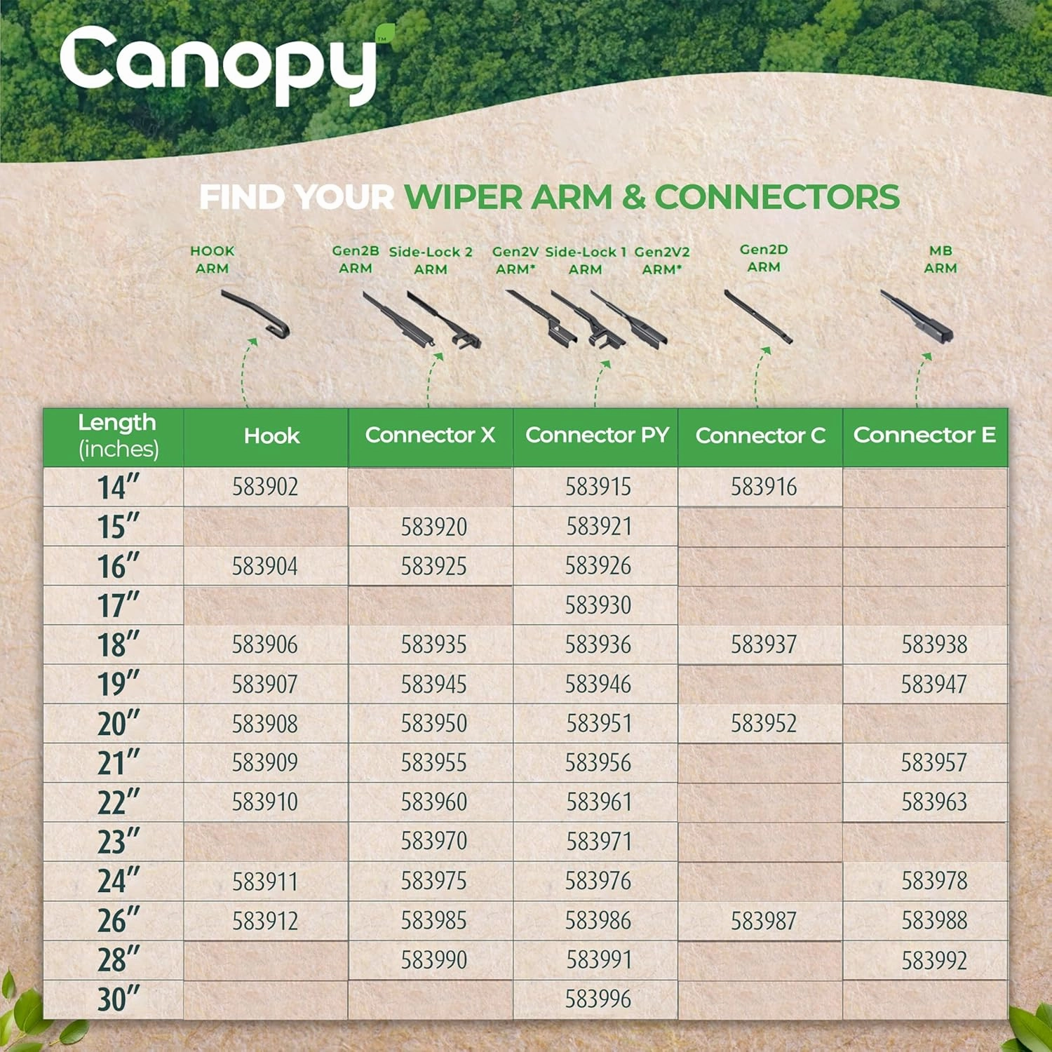 Valeo 583912 Canopy Innovative Automotive Replacement Windshield Wiper Blades for My Car Made From Natural and Recycled Materials, 26-inch Wiper Blade, Pack of 1