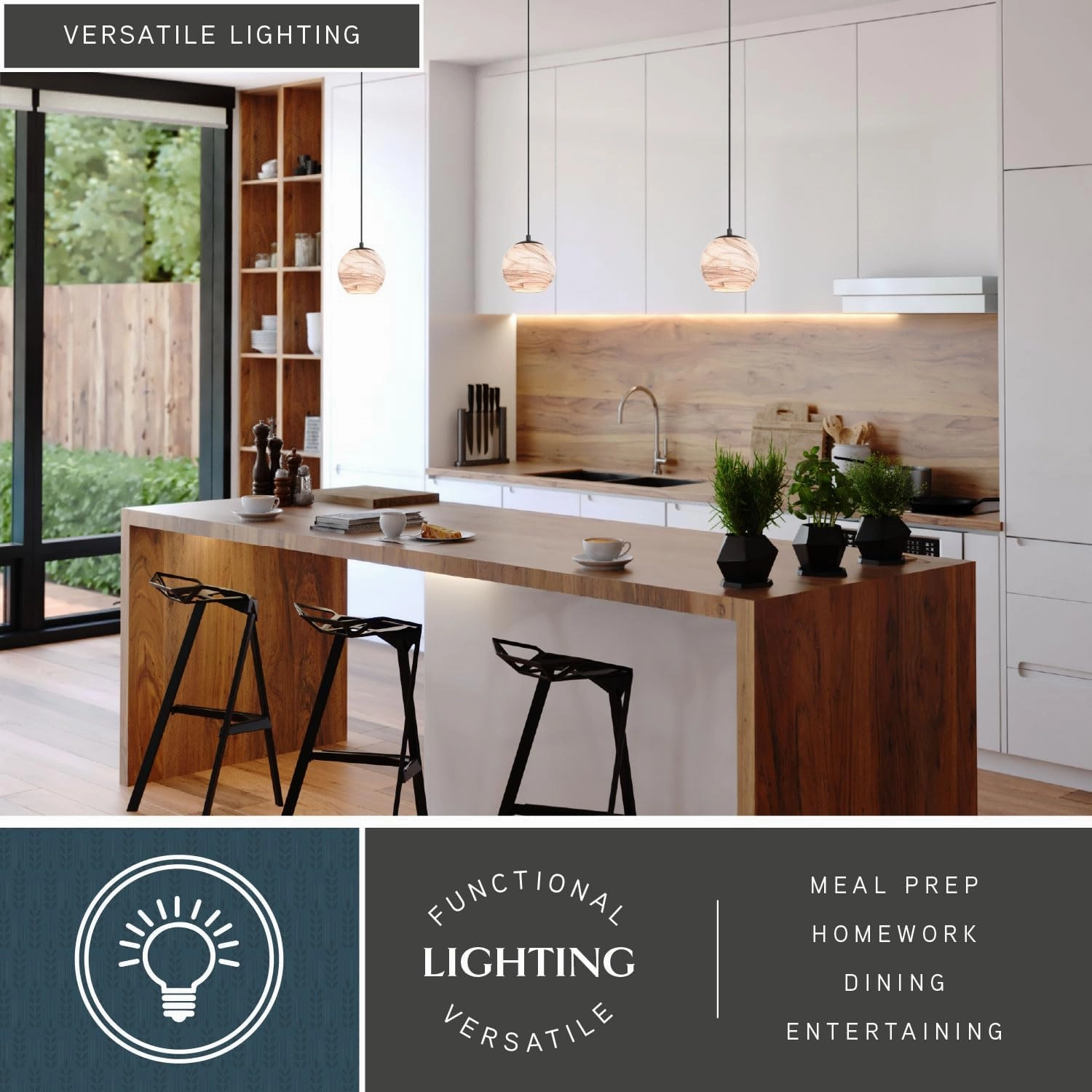 VAXCEL Milano LED Compatible Matte Black Transitional Mini Pendant Ceiling Light Multi Color Art Glass