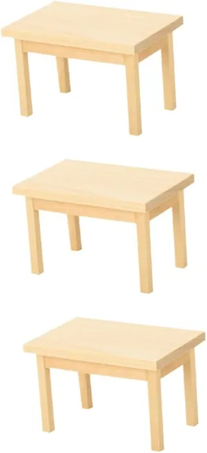 VICASKY 3pcs Table Dollhouse Furniture Miniature Dining Table Model for Scale Dollhouse Decor Realistic Accessories Fine Craftsmanship for Creative Display and Play