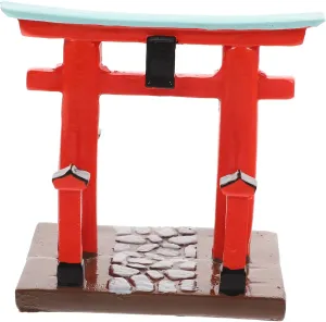 VICASKY Miniature Resin Japanese Gate Decoration for Dollhouse Natural Resin Miniature House Accessory for Scene Suitable for Micro-landscapes and