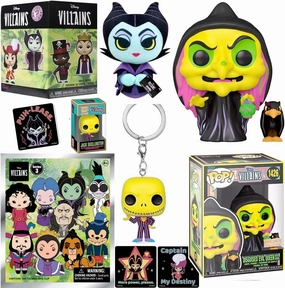 Villians Halloweentown Disny Nightmare Before Christmas Jack Skellington Pocket Pop! Bundled with Old Hag Snow White Blacklight Exclusive Raven   Evil Queen   Mini Blind Bag 5 Items